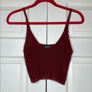 NWOT Burgundy / Plum crop top